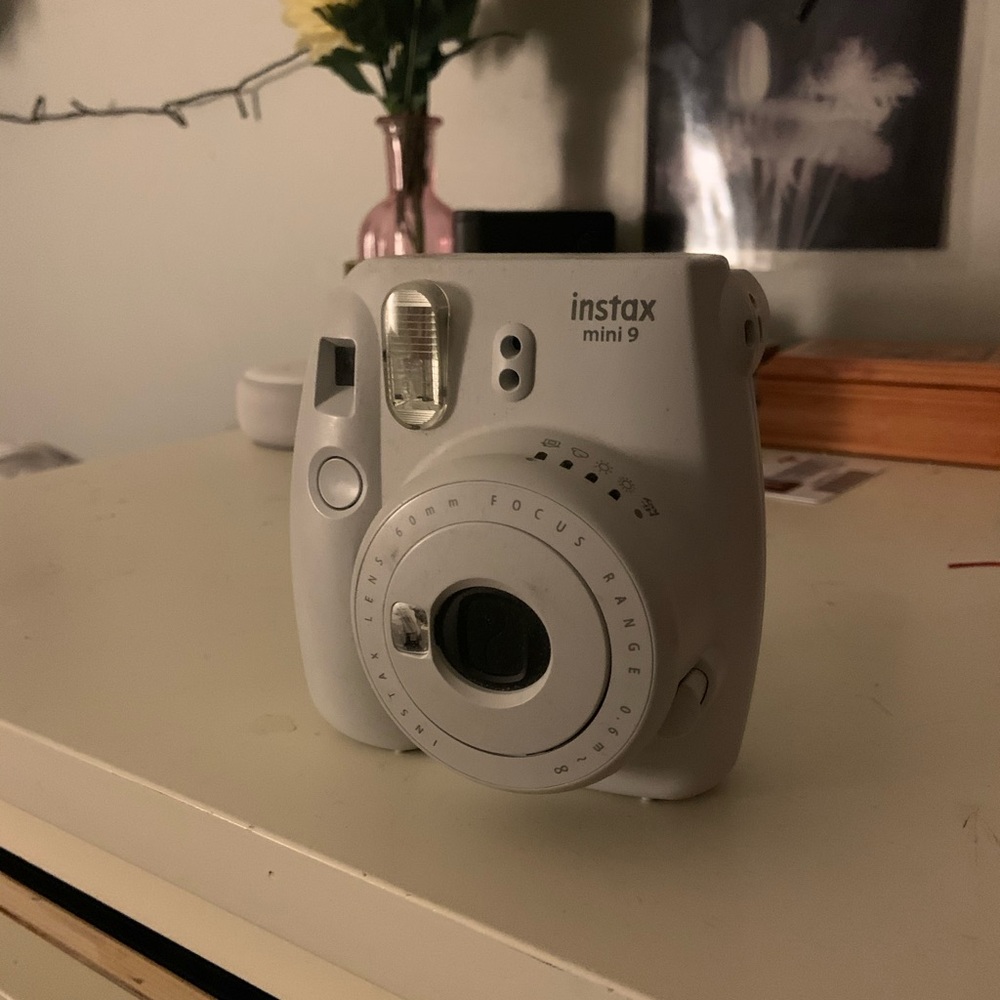 White Instax Mini Polaroid Camera